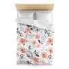2720234676495994250_2048.jpeg Soft Pastel Floral Microfiber Duvet Cover | Pink, Peach, Gray | Lightweight & Breathable | Invisible Zipper | Charming Bedroom Decor Accent