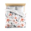 2995641054675681787_2048.jpeg Soft Pastel Floral Microfiber Duvet Cover | Pink, Peach, Gray | Lightweight & Breathable | Invisible Zipper | Charming Bedroom Decor Accent