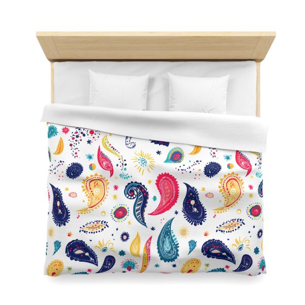 3492348531156074942_2048.jpeg Minimalist Microfiber Duvet Cover with Flat Color Paisley Motifs | Soft Pastel Colors | Lightweight & Breathable | Modern Indian-Inspired Home Decor