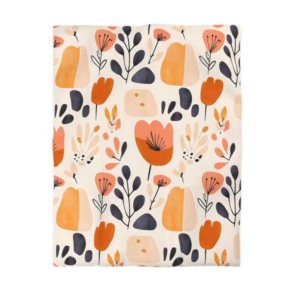 3997012197795512764_2048.jpeg Soft Pastel Floral Microfiber Duvet Cover - Lightweight Breathable Fabric - Invisible Zipper - Charming Bedroom Decor - Pink Pale Peach Gray White