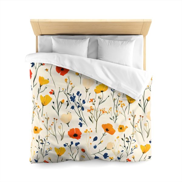 Cute Meadow Flowers Watercolor White Floral Print on Textured Paper - Pastel Colors