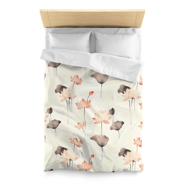 4587306149539134578_2048.jpeg Minimalist Lotus Flower Microfiber Duvet Cover | Soft Pastel Colors | Lightweight & Breathable | Elegant Bedroom Decor