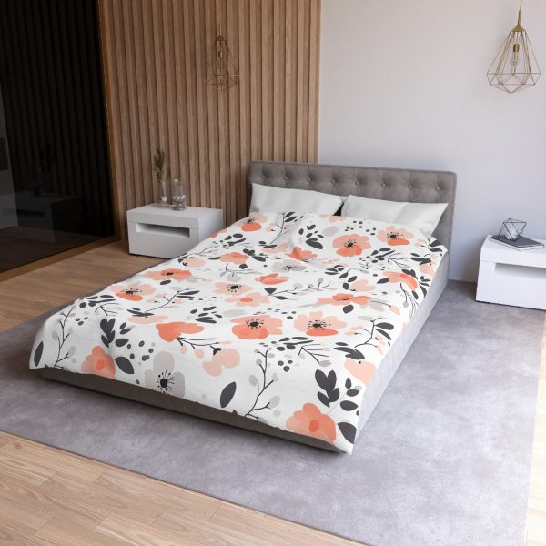 4732485790834649324_2048.jpeg Soft Pastel Floral Microfiber Duvet Cover | Pink, Peach, Gray | Lightweight & Breathable | Invisible Zipper | Charming Bedroom Decor Accent