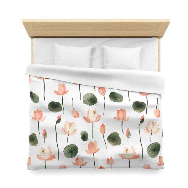 Watercolor Floral Microfiber Duvet Cover - Soft Pastel Meadow Flowers Design - Lightweight & Breathable - Elegant Bedroom Decor - Invisible Zipper - Easy Wash