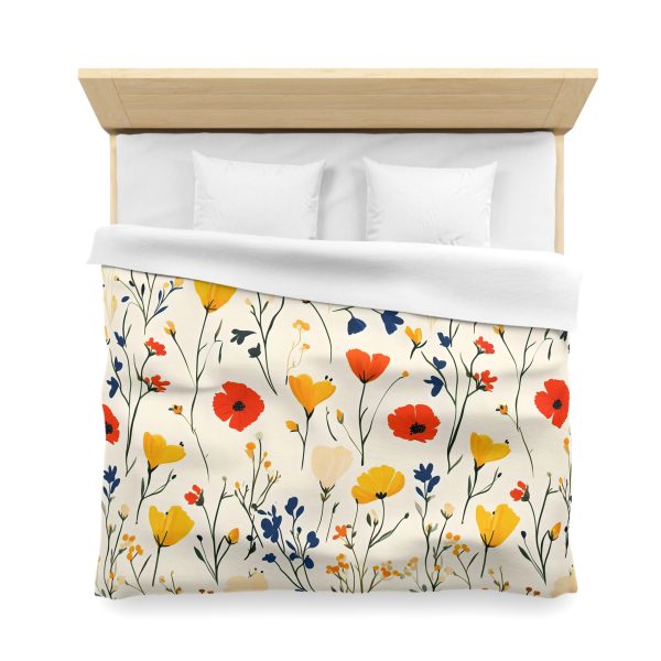 Cute Meadow Flowers Watercolor White Floral Print on Textured Paper - Pastel Colors