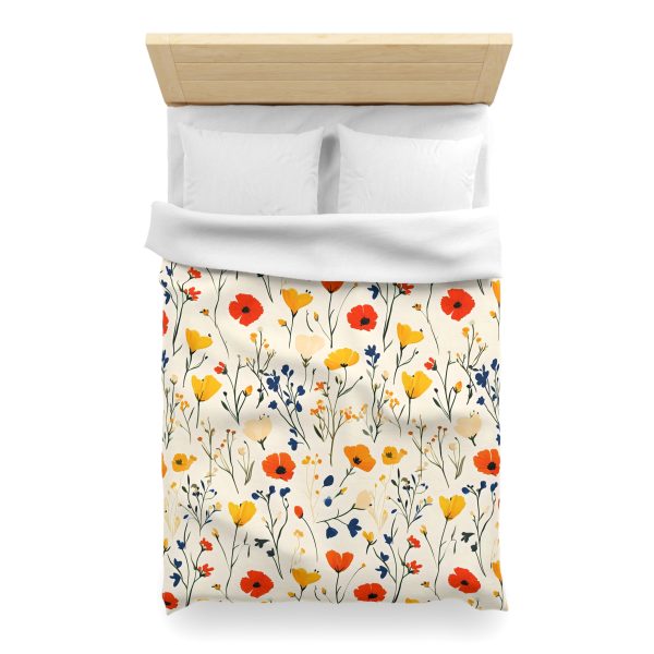 Cute Meadow Flowers Watercolor White Floral Print on Textured Paper - Pastel Colors