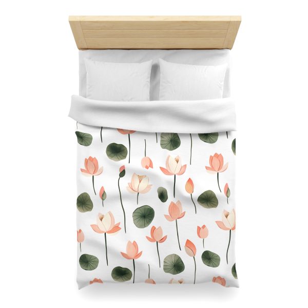 Watercolor Floral Microfiber Duvet Cover - Soft Pastel Meadow Flowers Design - Lightweight & Breathable - Elegant Bedroom Decor - Invisible Zipper - Easy Wash