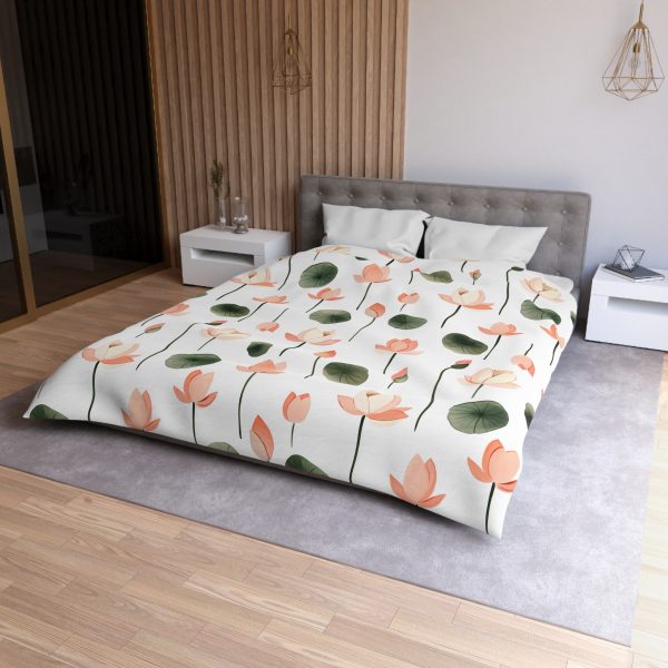 Watercolor Floral Microfiber Duvet Cover - Soft Pastel Meadow Flowers Design - Lightweight & Breathable - Elegant Bedroom Decor - Invisible Zipper - Easy Wash