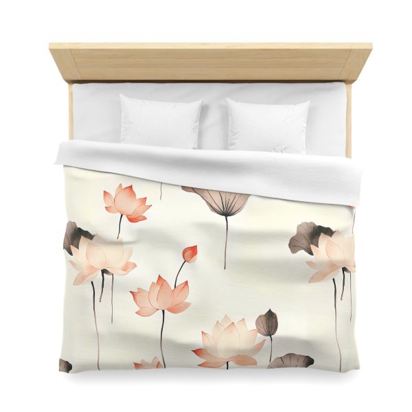 5851912119700934464_2048.jpeg Minimalist Lotus Flower Microfiber Duvet Cover | Soft Pastel Colors | Lightweight & Breathable | Elegant Bedroom Decor