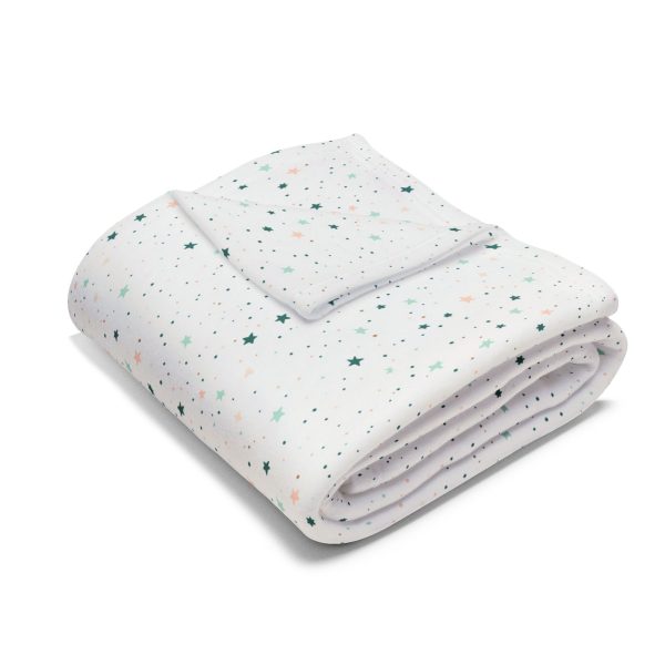 6126376888834352733_2048.jpeg Minimalist Fleece Blanket with Isolated Stars and Dots in Blush, Mint, and Cream | Soft Pastel Palette | Airy and Elegant Design