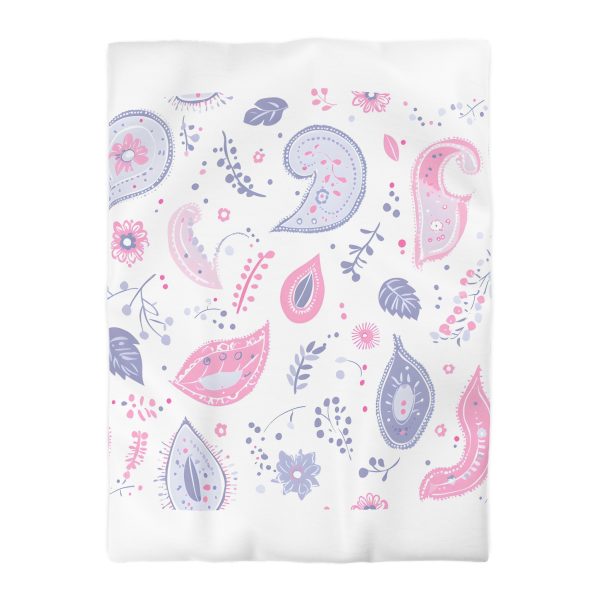 6308236353812494591_2048.jpeg Minimalist Paisley Microfiber Duvet Cover in Soft Pastel Colors | Lightweight Breathable Material | Invisible Zipper | Modern Indian-Inspired Home Decor