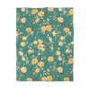 Vintage-Style Floral Microfiber Duvet Cover - Peach & Mustard Roses on Teal - Lightweight & Breathable - Invisible Zipper - Ideal for Indian-Inspired Bedroom Decor & Gifting