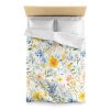 Watercolor Floral Microfiber Duvet Cover - Soft Pastel Flowers, Lightweight Breathable Fabric, Invisible Zipper Closure - Perfect for a Serene Indian-Inspired Bedroom Decor
