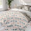 79026327569365520_2048.jpeg Indian Artistry Inspired Cozy Fleece Blanket with Peacock Motifs and Mandala Fragments | Minimalist Design in Pastel Palette - Decorative and Comforting Layer