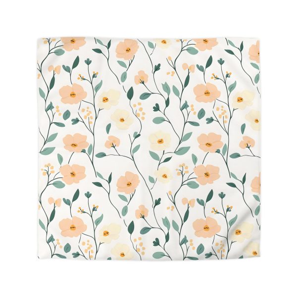 9520449783085583270_2048.jpeg Minimalist Floral All-Over Print in Soft Pastels for a Serene Look | Delicate Peach, Cream, Mint Blooms on White | Professional Textile Design