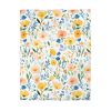 Watercolor Meadow Flowers White Floral Print - Pastel Colors Cute Pattern on Watercolor Paper Texture