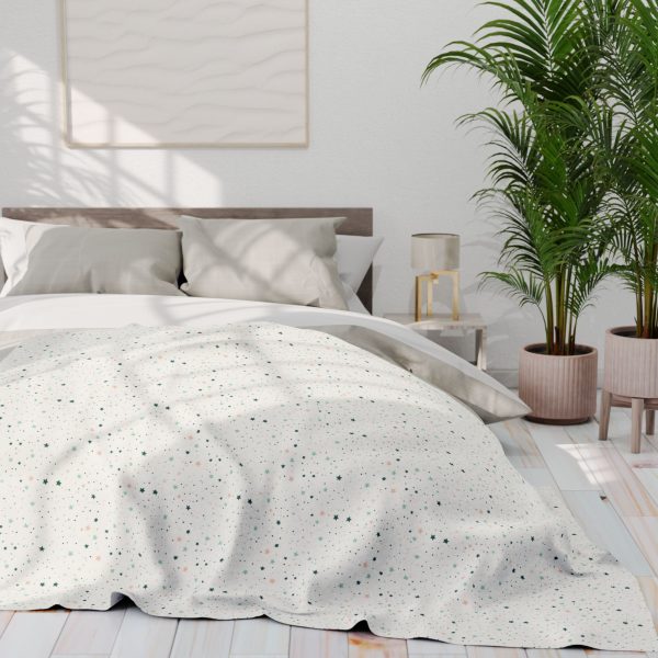9926152663427511410_2048.jpeg Minimalist Fleece Blanket with Isolated Stars and Dots in Blush, Mint, and Cream | Soft Pastel Palette | Airy and Elegant Design