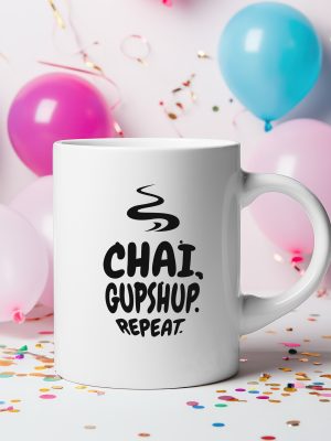 1759596305-235266-1.jpg Chai Gupshup Repeat Mug – Desi Vibes Tea & Coffee Cup with Cultural Charm