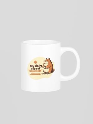 1760214081.55985.jpg My Daily Dose of Happiness Mug – Cute Cat Chai Design Tea & Coffee Cup