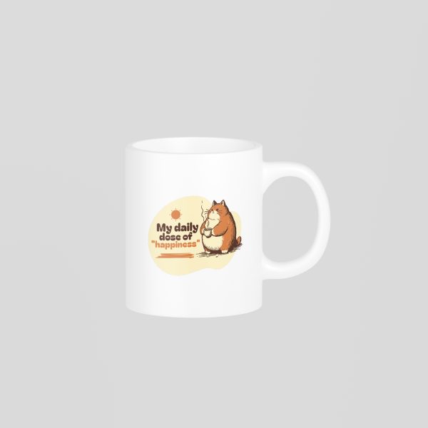 1760214081.55985.jpg My Daily Dose of Happiness Mug – Cute Cat Chai Design Tea & Coffee Cup
