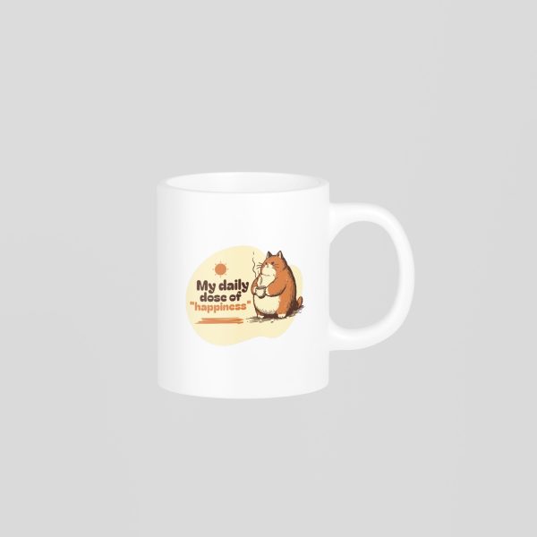 1760214081.55985.jpg My Daily Dose of Happiness Mug – Cute Cat Chai Design Tea & Coffee Cup