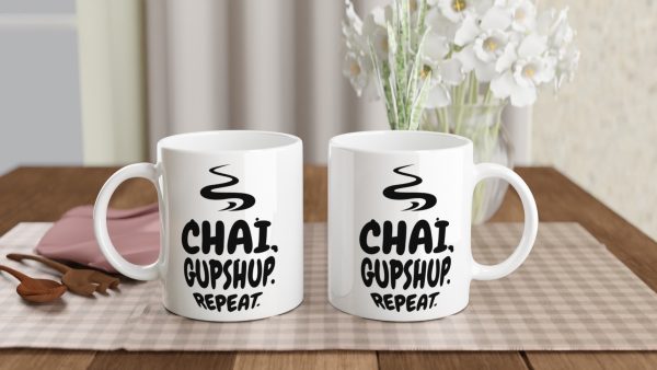 54873537-53c4-4fb4-a6da-3b16fdfddacc.jpg Chai Gupshup Repeat Mug – Desi Vibes Tea & Coffee Cup with Cultural Charm