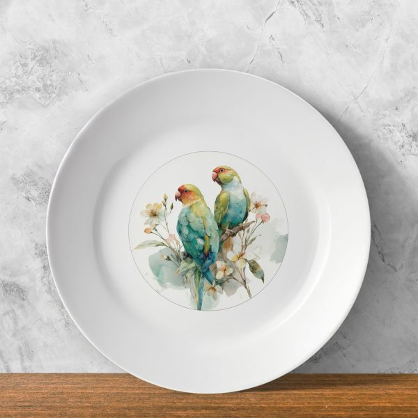 Desi Duo – Watercolour Tota Maina Plate Desi Duo – Watercolour Tota Maina Plate