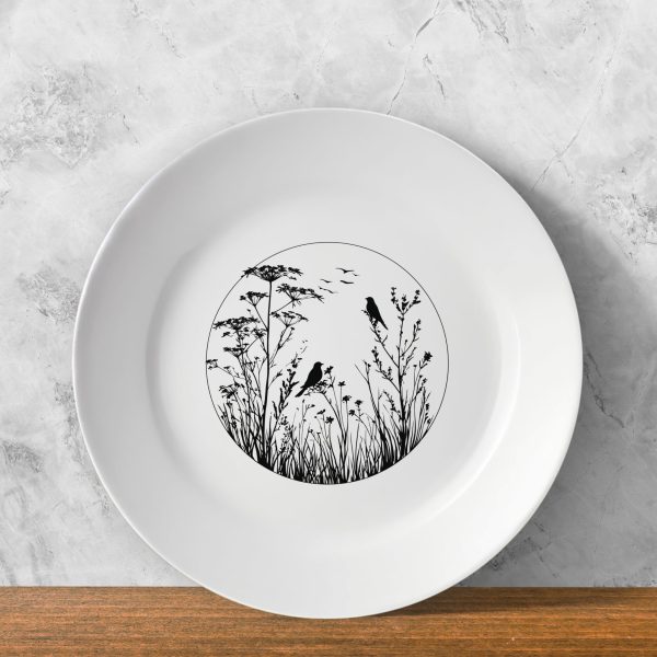 Feather Sketch – Hand-Drawn Bird Plate Feather Sketch – Hand-Drawn Bird Plate