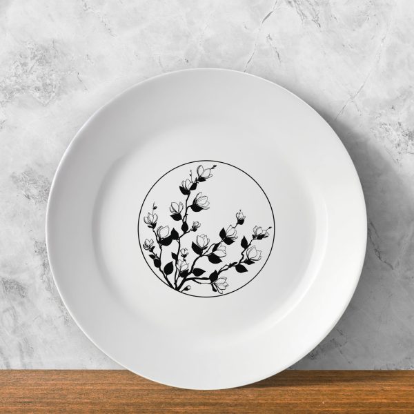 Ink & Petals – Decorative Line Floral Plate Ink & Petals – Decorative Line Floral Plate
