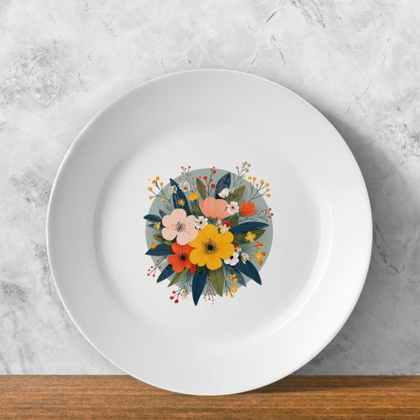 Pastel Meadow – Modern Botanical Plate Pastel Meadow – Modern Botanical Plate