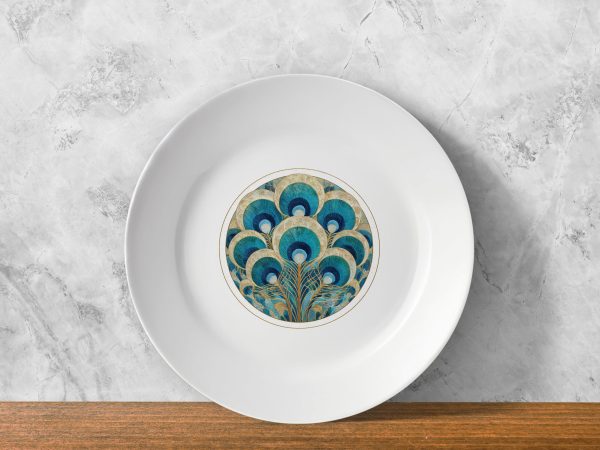 Peacock Aura – Feather Ensemble Plate Peacock Aura – Feather Ensemble Plate