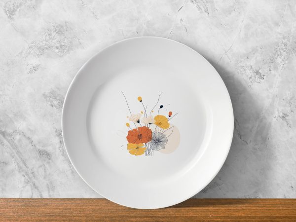 Petal Lines – Minimal Floral Plate Petal Lines – Minimal Floral Plate