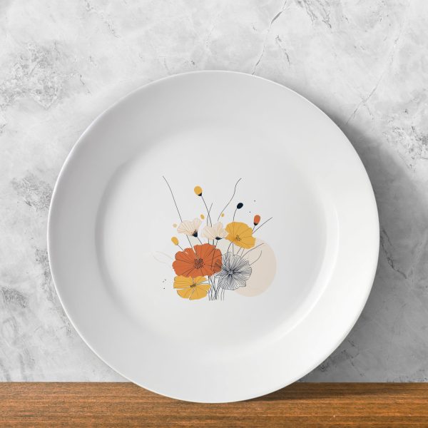 Petal Lines – Minimal Floral Plate Petal Lines – Minimal Floral Plate
