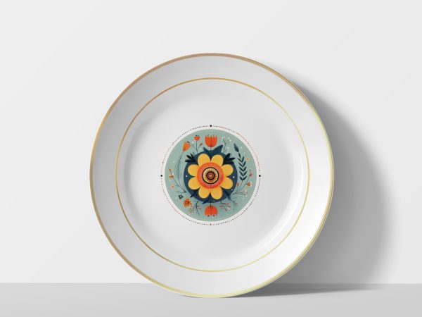 Petal Rangoli – Celebration Plate_golden Petal Rangoli – Celebration Plate