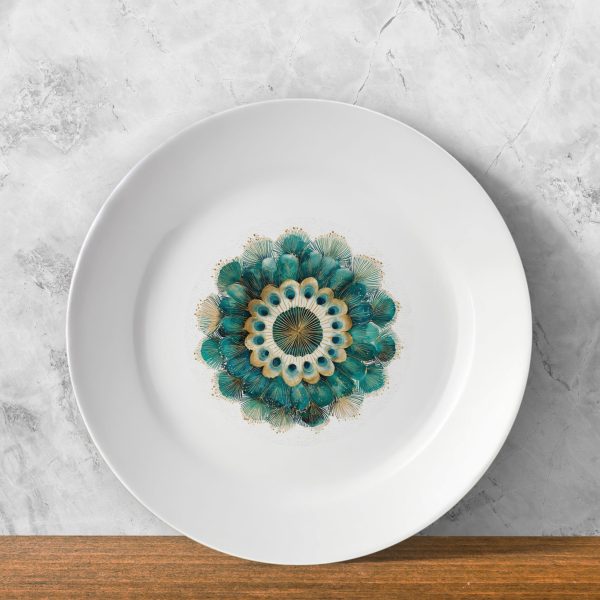 Royal Plumes – Decorative Peacock Feather Plate Royal Plumes – Decorative Peacock Feather Plate