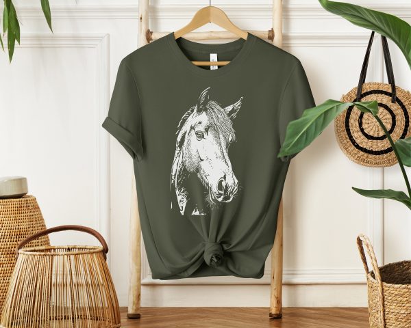 Sketch Horse T-Shirt for Girls and Women - Stylish Comfort Wear for Animal Lovers
