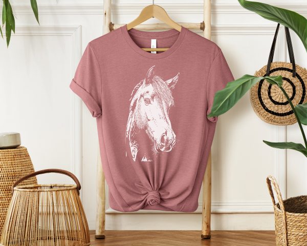 Sketch Horse T-Shirt for Girls and Women - Stylish Comfort Wear for Animal Lovers