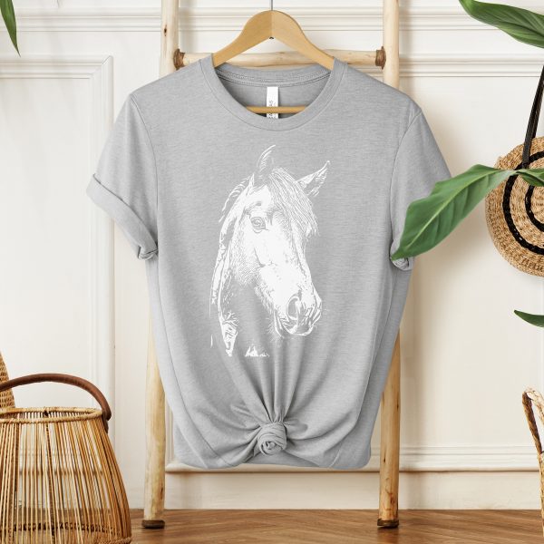 Sketch Horse T-Shirt for Girls and Women - Stylish Comfort Wear for Animal Lovers