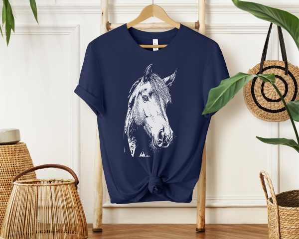 Sketch Horse T-Shirt for Girls and Women - Stylish Comfort Wear for Animal Lovers