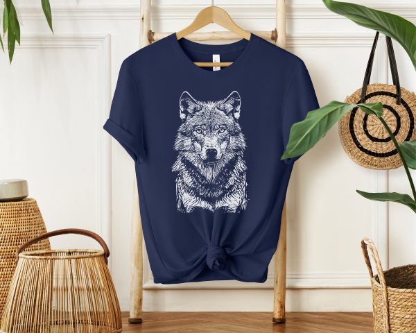 Wolf Sketch T-Shirt for Girls and Women - Embrace Your Wild Side with Majestic Wolf Print | Ideal for Animal Lovers