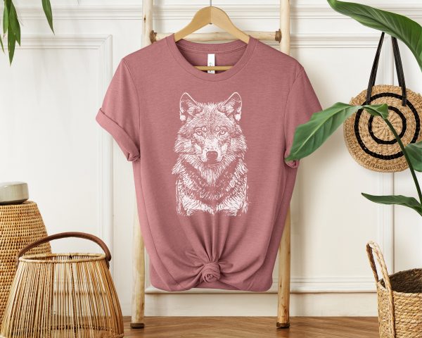 Wolf Sketch T-Shirt for Girls and Women - Embrace Your Wild Side with Majestic Wolf Print | Ideal for Animal Lovers