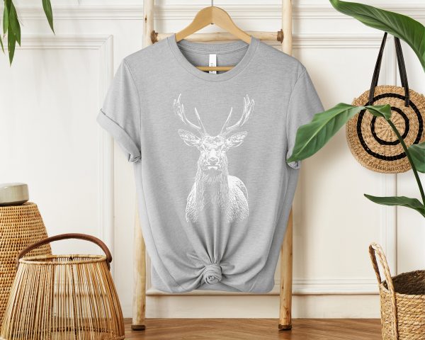1768585952-318038-11.jpg Majestic Stag Sketch T-Shirt - Wildlife Fashion for Girls and Women Who Love Animals!