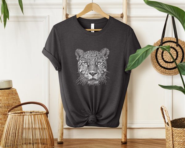 Leopard Sketch T-Shirt for Girls and Women - Stylish Wildlife Tee for Animal Lovers