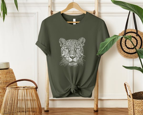 Leopard Sketch T-Shirt for Girls and Women - Stylish Wildlife Tee for Animal Lovers