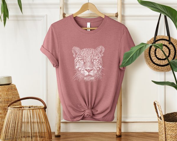 Leopard Sketch T-Shirt for Girls and Women - Stylish Wildlife Tee for Animal Lovers