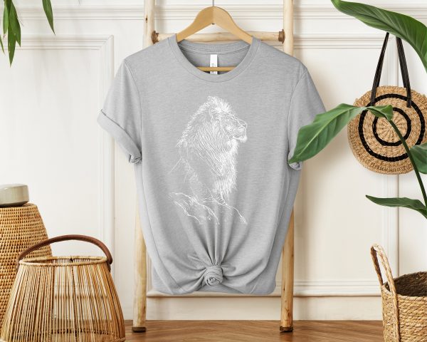 Lion Sketch T-Shirt for Girls and Women - Embrace Your Love for Wildlife with this Majestic Lion Art Shirt