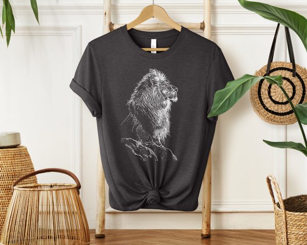 Lion Sketch T-Shirt for Girls and Women - Embrace Your Love for Wildlife with this Majestic Lion Art Shirt