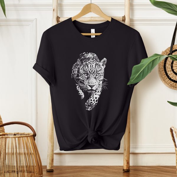 Leopard Print T-Shirt for Girls and Women | Stylish Animal Lover Sketch Design | Fashionable and Comfortable Tee for Everyday Chic