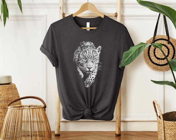 Leopard Print T-Shirt for Girls and Women | Stylish Animal Lover Sketch Design | Fashionable and Comfortable Tee for Everyday Chic