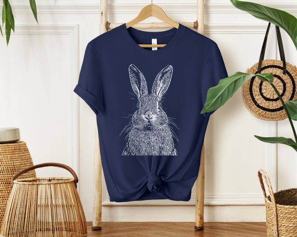 1768585987-933581-3.jpg Adorable Rabbit Sketch Women's T-Shirt - Cute Animal Lover Tee with Whimsical Design